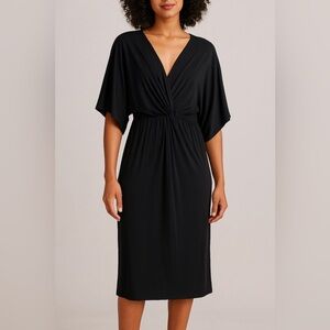 Suzanne Betro Elegant Black V-Neck Dress NWT